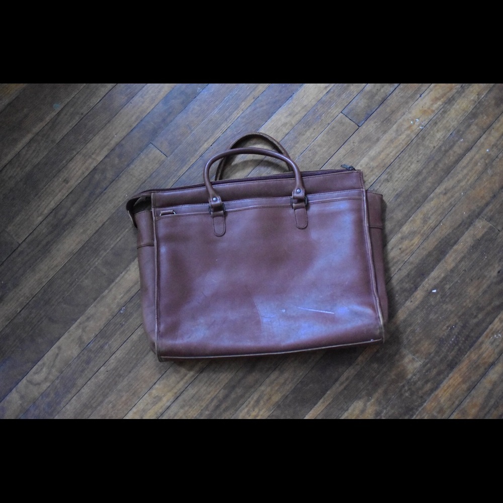 XL British Tan Leather Briefcase Attaché - Picture 2 of 5